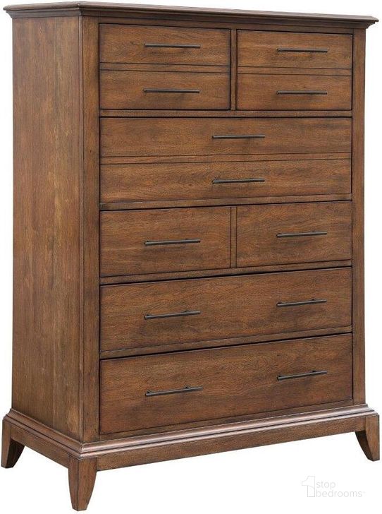The appearance of Shaker Heights Brown 6-Drawer Chest designed by Samuel Lawrence in the traditional interior design. This brown piece of furniture  was selected by 1StopBedrooms from Shaker Heights Collection to add a touch of cosiness and style into your home. Sku: S838-040. Product Type: Chest. Material: Poplar. Image1