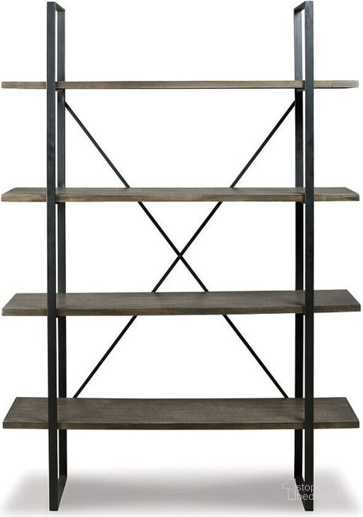 The appearance of Shanemon Black and Gray Standard Bookcase designed by FineForm in the modern / contemporary interior design. This black and gray piece of furniture  was selected by 1StopBedrooms from Shanemon Collection to add a touch of cosiness and style into your home. Sku: A4000017. Material: Wood. Product Type: Standard Bookcase. Image1