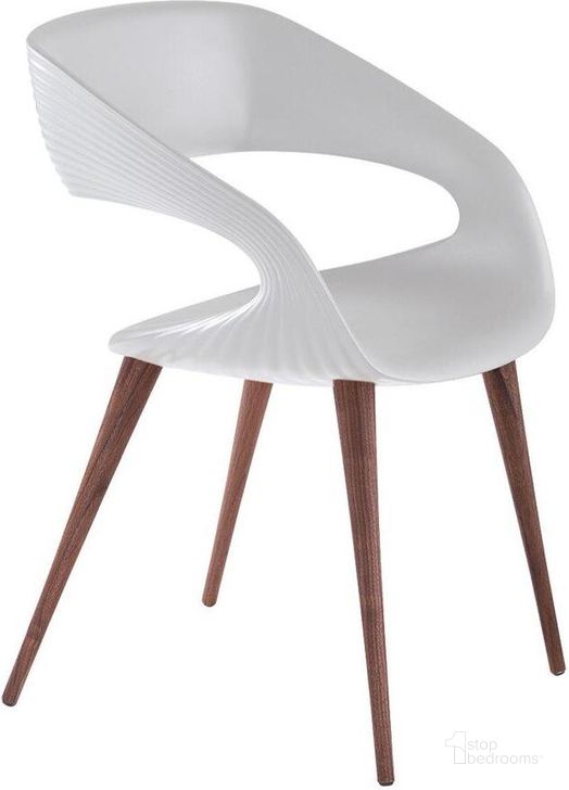 The appearance of Shape Dining Chair In White With Wood Legs designed by Bellini Modern Living in the modern / contemporary interior design. This white piece of furniture  was selected by 1StopBedrooms from Shape Collection to add a touch of cosiness and style into your home. Sku: Shape WHT-WD. Material: Wood. Product Type: Dining Chair. Image1
