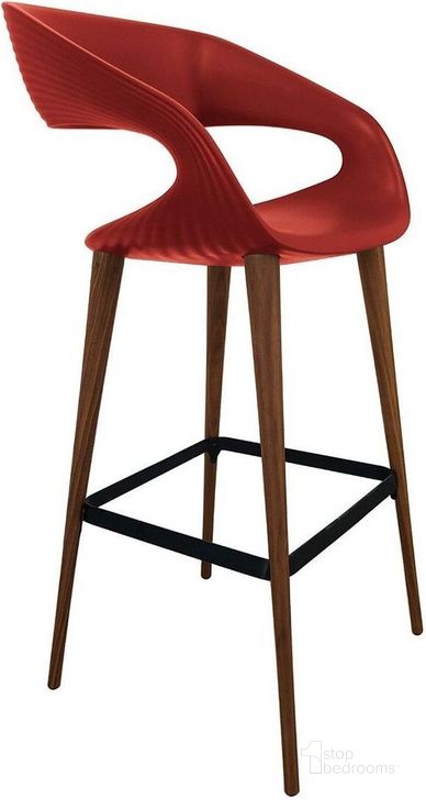 The appearance of Shape Red Bar Stool designed by Bellini Modern Living in the transitional interior design. This red piece of furniture  was selected by 1StopBedrooms from Shape Collection to add a touch of cosiness and style into your home. Sku: Shape BS RD-WAL. Product Type: Barstool.