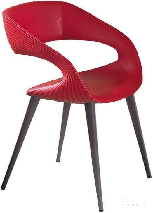 The appearance of Shape Red Dining Chair With Anthracite Legs designed by Bellini Modern Living in the modern / contemporary interior design. This red piece of furniture  was selected by 1StopBedrooms from Shape Collection to add a touch of cosiness and style into your home. Sku: Shape RD-ANT. Product Type: Dining Chair. Image1