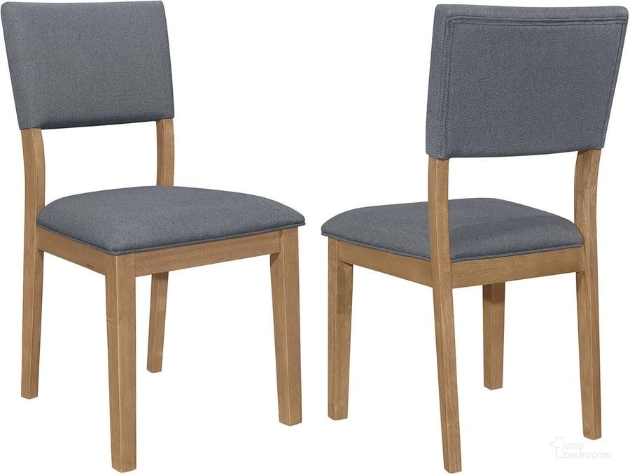 The appearance of Sharon Open Back Padded Upholstered Dining Side Chair Set of 2 In Blue and Brown designed by Coaster in the rustic / southwestern interior design. This blue/brown piece of furniture  was selected by 1StopBedrooms from Sharon Collection to add a touch of cosiness and style into your home. Sku: 104172. Material: Wood. Product Type: Side Chair. Image1