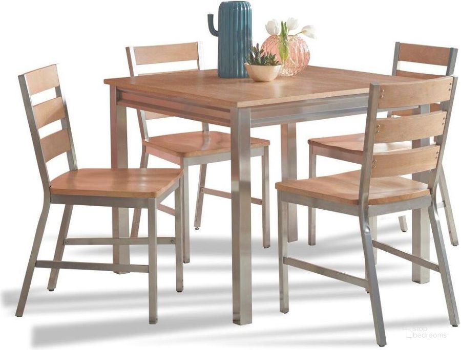 The appearance of Sheffield Brown 5 Piece Dining Set designed by Homestyles in the modern / contemporary interior design. This brown piece of furniture  was selected by 1StopBedrooms from Sheffield Collection to add a touch of cosiness and style into your home. Sku: 5618-34;5618-80;5618-80. Material: Wood. Product Type: Dining Room Set. Image1