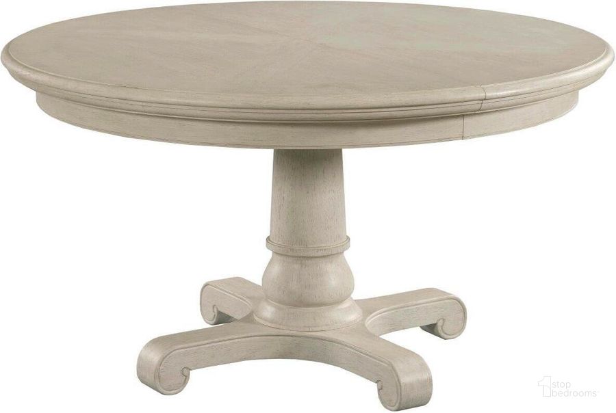 The appearance of Shenton White Dining Table 0qb24400418 designed by Off 5th Home in the transitional interior design. This white piece of furniture  was selected by 1StopBedrooms from Shenton Collection to add a touch of cosiness and style into your home. Sku: 016-701R. Table Base Style: Pedestal. Table Top Shape: Round. Material: Wood. Product Type: Dining Table. Size: 54.