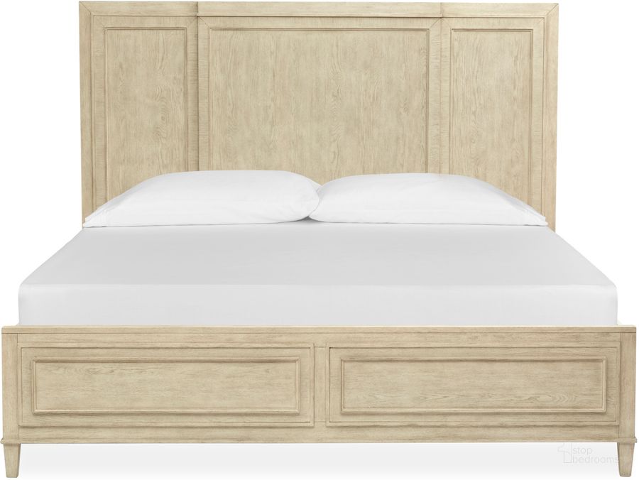 The appearance of Sheridan Complete California King Panel Bed designed by Magnussen in the  interior design. This light beige piece of furniture  was selected by 1StopBedrooms from Sheridan Collection to add a touch of cosiness and style into your home. Sku: B5671-64F;B5671-64H;B5671-74R. Bed Type: Panel Bed. Material: Wood. Product Type: Panel Bed. Bed Size: California King. Image1