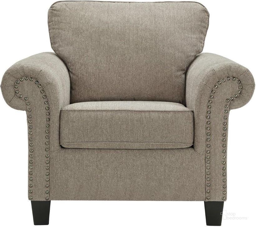 The appearance of Shewsbury Chair In Pewter designed by Signature Design by Ashley in the traditional interior design. This pewter piece of furniture  was selected by 1StopBedrooms from Shewsbury Collection to add a touch of cosiness and style into your home. Sku: 4720220. Material: Fabric. Product Type: Chair. Image1