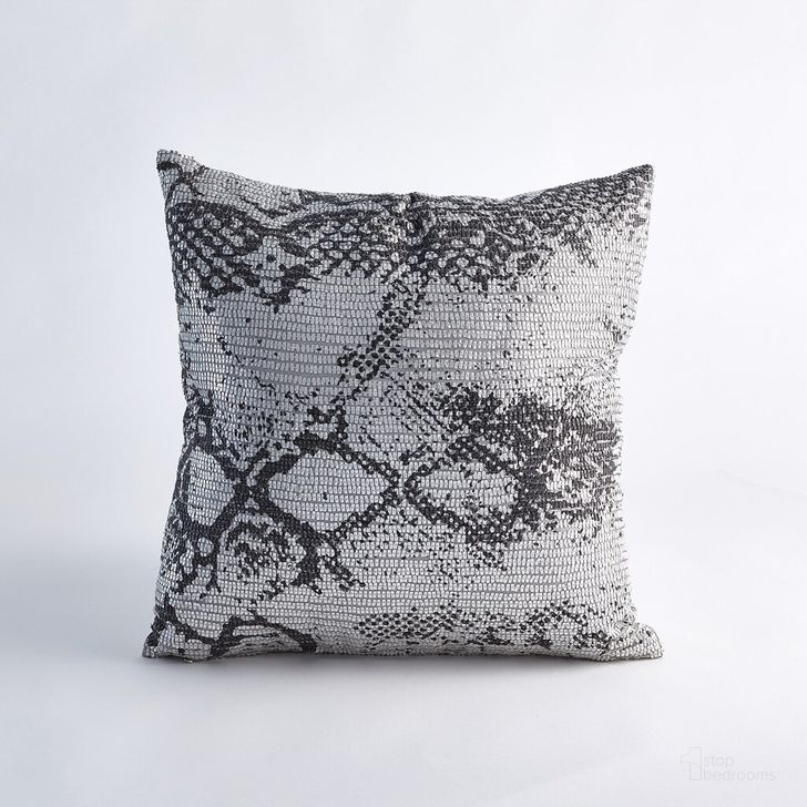 The appearance of Shimmer Snake Skin Pillow In Silver designed by Global Views in the modern / contemporary interior design. This black piece of furniture  was selected by 1StopBedrooms from Shimmer Collection to add a touch of cosiness and style into your home. Sku: AS9.90002. Material: Polyester. Product Type: Pillow. Image1