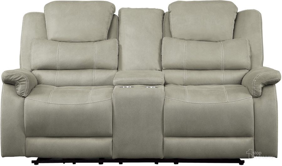 The appearance of Shola Gray Power Double Reclining Loveseat With Center Console And Power Headrests designed by Homelegance in the modern / contemporary interior design. This gray piece of furniture  was selected by 1StopBedrooms from Shola Collection to add a touch of cosiness and style into your home. Sku: 9848GY-2PWH. Material: Wood. Product Type: Reclining Loveseat. Image1
