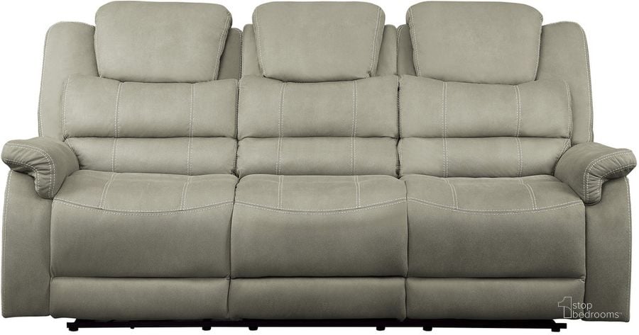The appearance of Shola Gray Power Double Reclining Sofa With Power Headrests designed by Homelegance in the modern / contemporary interior design. This gray piece of furniture  was selected by 1StopBedrooms from Shola Collection to add a touch of cosiness and style into your home. Sku: 9848GY-3PWH. Material: Wood. Product Type: Reclining Sofa. Image1