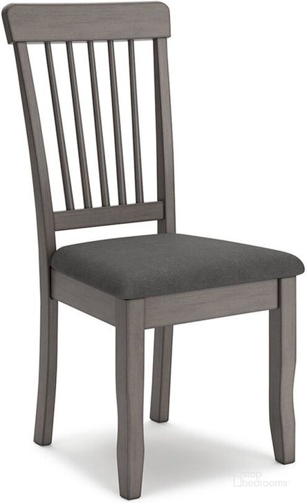 The appearance of Shullden Gray Dining Room Side Chair Set Of 2 designed by Signature Design by Ashley in the transitional interior design. This gray piece of furniture  was selected by 1StopBedrooms from Shullden Collection to add a touch of cosiness and style into your home. Sku: D194-01. Material: Wood. Product Type: Side Chair. Image1