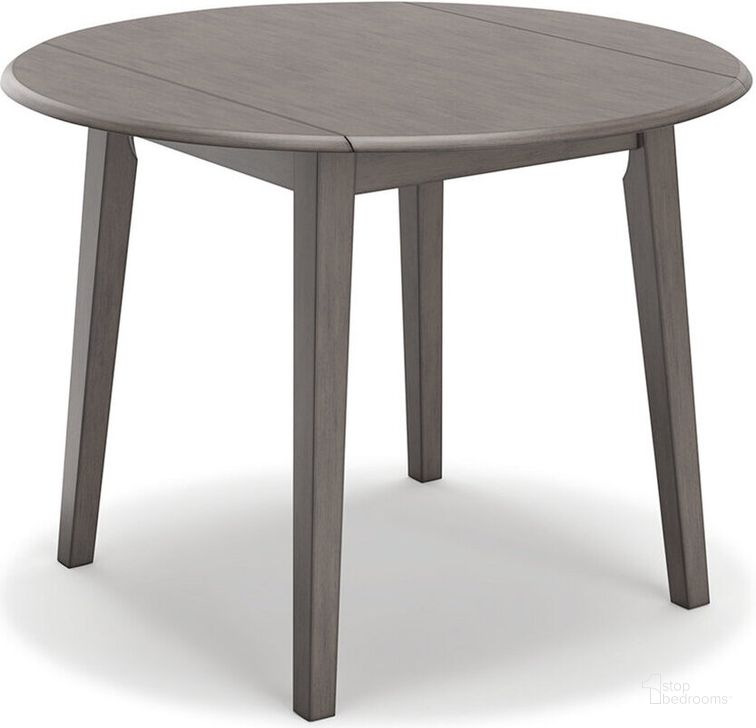 The appearance of Shullden Gray Round Drop Leaf Table designed by Signature Design by Ashley in the transitional interior design. This gray piece of furniture  was selected by 1StopBedrooms from Shullden Collection to add a touch of cosiness and style into your home. Sku: D194-15. Product Type: Accent Table. Image1