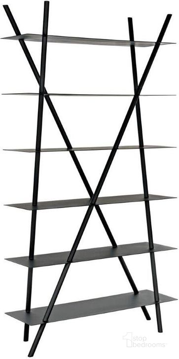 The appearance of Siddhartha Bookcase In Black Metal designed by Noir in the transitional interior design. This matte black piece of furniture  was selected by 1StopBedrooms from Siddhartha Collection to add a touch of cosiness and style into your home. Sku: GBCS241MTB. Material: Steel. Product Type: Bookcase. Image1