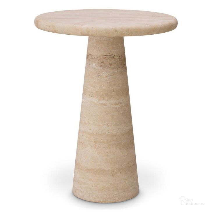 The appearance of Side Table Adriana L Travertine designed by Eichholtz in the modern / contemporary interior design. This travertine piece of furniture  was selected by 1StopBedrooms from Adriana Collection to add a touch of cosiness and style into your home. Sku: 116337;116338. Product Type: Side Table. Image1