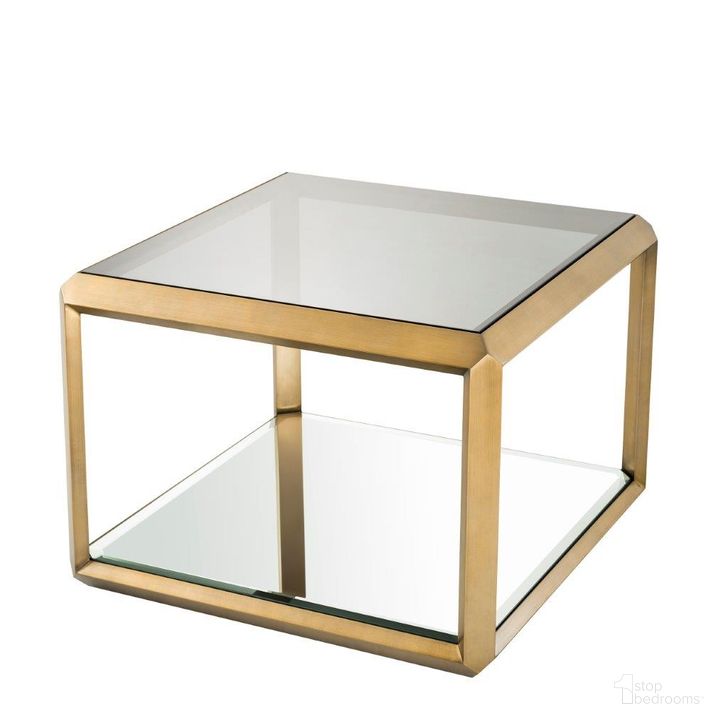 The appearance of Side Table Callum Brushed Brass Finish designed by Eichholtz in the modern / contemporary interior design. This brass piece of furniture  was selected by 1StopBedrooms from Callum Collection to add a touch of cosiness and style into your home. Sku: 113640A;113640B. Product Type: Side Table. Image1