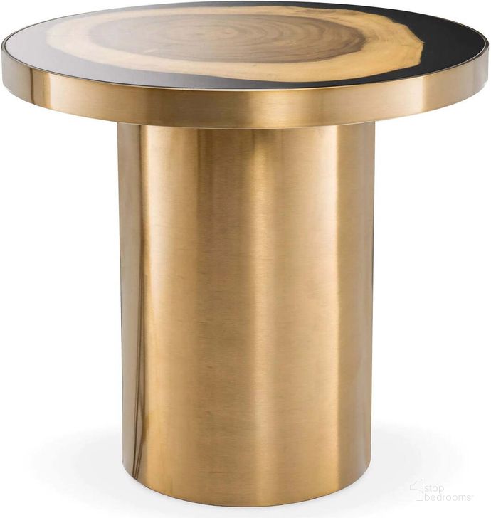 The appearance of Side Table Concord Brushed Brass Finish designed by Eichholtz in the modern / contemporary interior design. This brass piece of furniture  was selected by 1StopBedrooms from Concord Collection to add a touch of cosiness and style into your home. Sku: 113410. Material: Wood. Product Type: Side Table. Image1