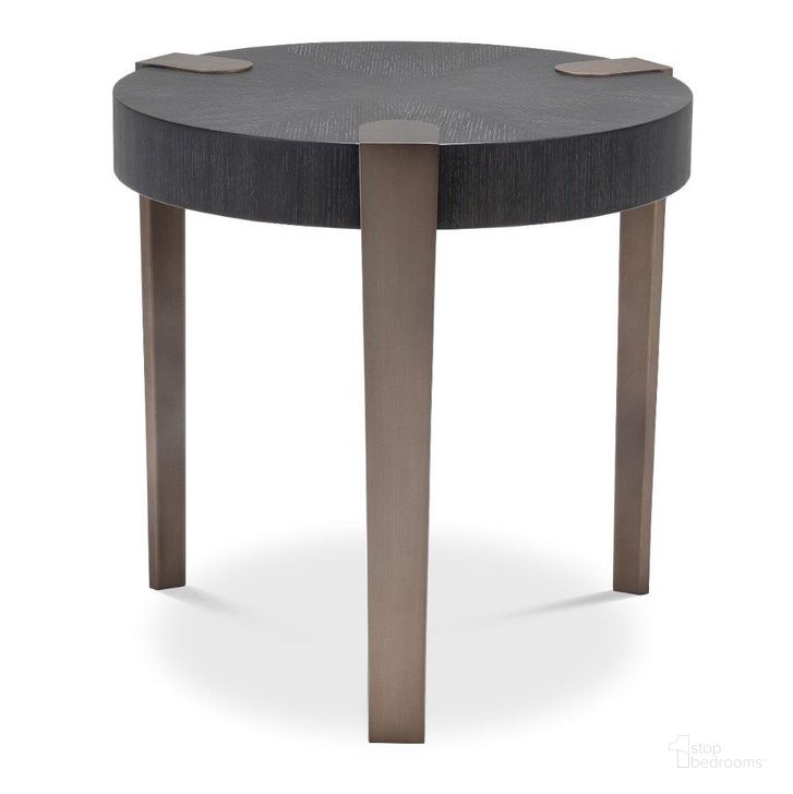 The appearance of Side Table Oxnard Charcoal Grey Oak Veneer designed by Eichholtz in the modern / contemporary interior design. This charcoal piece of furniture  was selected by 1StopBedrooms from Oxnard Collection to add a touch of cosiness and style into your home. Sku: 114531. Material: Wood. Product Type: Side Table. Image1