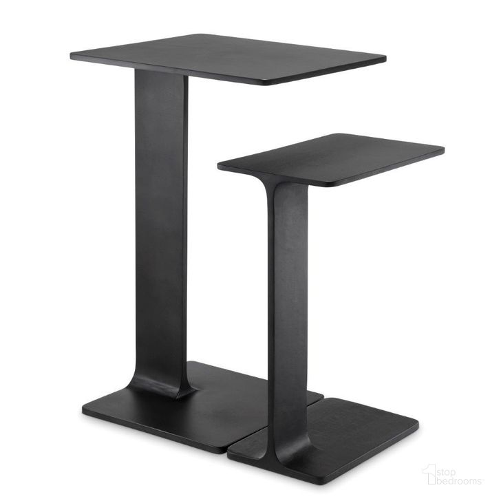 The appearance of Side Table Smart Black Finish Set Of 2 designed by Eichholtz in the modern / contemporary interior design. This black piece of furniture  was selected by 1StopBedrooms from  to add a touch of cosiness and style into your home. Sku: 114235A;114235B. Product Type: Side Table. Image1