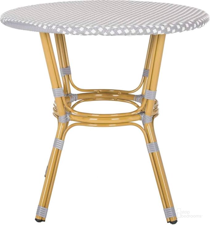The appearance of Sidford Grey and White Rattan Bistro Table designed by Safavieh in the traditional interior design. This grey/white piece of furniture  was selected by 1StopBedrooms from Sidford Collection to add a touch of cosiness and style into your home. Sku: PAT4012B. Product Type: Table. Material: Aluminium. Image1