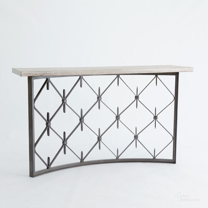 The appearance of Sidney Console In Natural Iron With Wood Plank Top designed by Global Views in the modern / contemporary interior design. This gray piece of furniture  was selected by 1StopBedrooms from Sidney Collection to add a touch of cosiness and style into your home. Sku: 7.91023. Product Type: Console. Material: Iron. Image1
