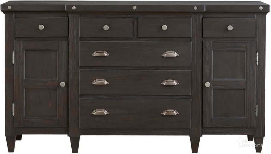 The appearance of Sierra Drawer Dresser designed by Magnussen in the  interior design. This dark brown piece of furniture  was selected by 1StopBedrooms from Sierra Collection to add a touch of cosiness and style into your home. Sku: B5665-20. Product Type: Dresser. Material: Pine. Image1