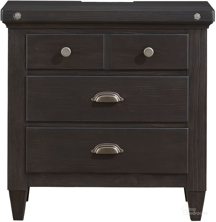 The appearance of Sierra Drawer Nightstand designed by Magnussen in the  interior design. This dark brown piece of furniture  was selected by 1StopBedrooms from Sierra Collection to add a touch of cosiness and style into your home. Sku: B5665-01. Product Type: Nightstand. Material: Pine. Image1