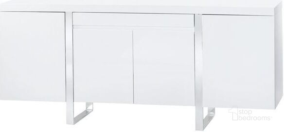 The appearance of Sierra High Gloss Sideboard designed by Bellini Modern Living in the modern / contemporary interior design. This white piece of furniture  was selected by 1StopBedrooms from Sierra Collection to add a touch of cosiness and style into your home. Sku: Sierra SB WHT. Product Type: Sideboard. Image1