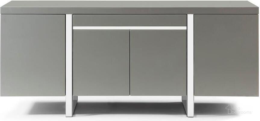 The appearance of Sierra Sideboard In Grey designed by Bellini Modern Living in the modern / contemporary interior design. This grey piece of furniture  was selected by 1StopBedrooms from Sierra Collection to add a touch of cosiness and style into your home. Sku: Sierra SB GRY. Product Type: Sideboard. Material: Chrome. Image1