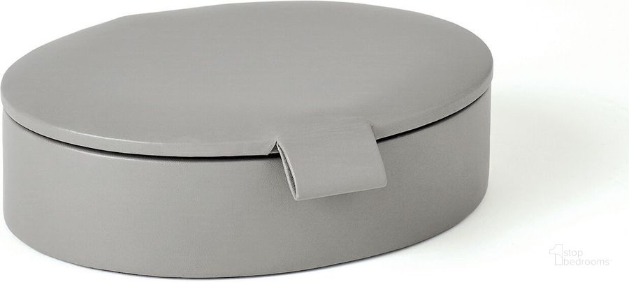 The appearance of Signature Oval Leather Small Box In Marble Grey designed by Global Views in the modern / contemporary interior design. This gray piece of furniture  was selected by 1StopBedrooms from Signature Collection to add a touch of cosiness and style into your home. Sku: BB-9.90043. Material: Leather. Product Type: Box. Image1