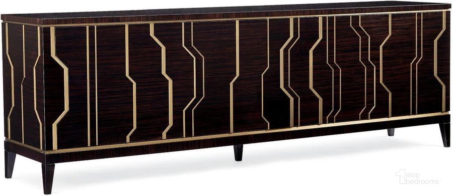 The appearance of Caracole Signature Urban Skyline Credenza designed by Caracole in the modern / contemporary interior design. This brass piece of furniture  was selected by 1StopBedrooms from Signature Urban Collection to add a touch of cosiness and style into your home. Sku: SIG-418-681. Material: Wood. Product Type: Sideboard. Image1
