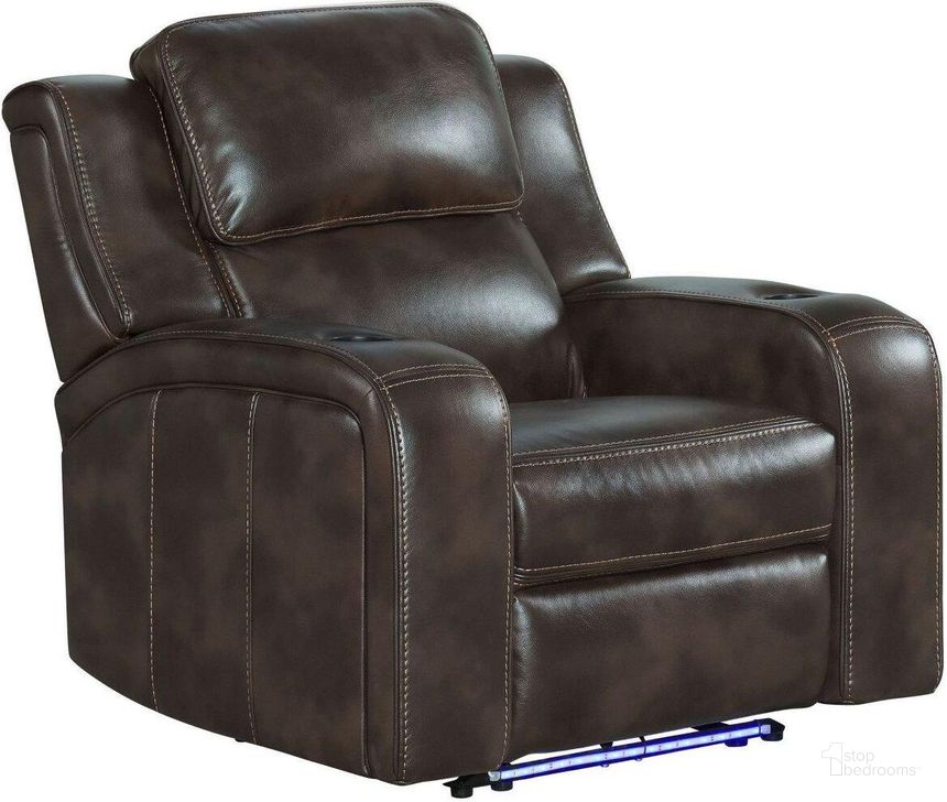 The appearance of Silhouette Bolero Coffee Dual Power Recliner designed by Intercon in the transitional interior design. This brown piece of furniture  was selected by 1StopBedrooms from Silhouette Collection to add a touch of cosiness and style into your home. Sku: SE-RC-140DPR-COF-C. Product Type: Recliner. Image1