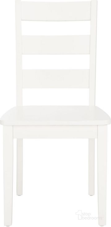 The appearance of Silio Ladder Back Dining Chair in White designed by Safavieh in the country / farmhouse interior design. This white piece of furniture  was selected by 1StopBedrooms from Silio Collection to add a touch of cosiness and style into your home. Sku: DCH9213B-SET2. Material: Wood. Product Type: Dining Chair. Image1