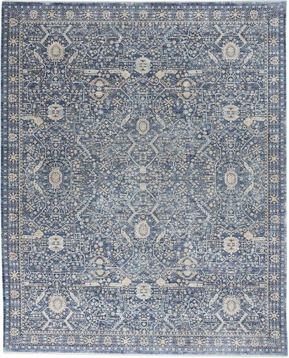 The appearance of Silken Weave Blue 9 X 12 Area Rug designed by Nourison in the modern / contemporary interior design. This blue piece of furniture  was selected by 1StopBedrooms from Silken Weave Collection to add a touch of cosiness and style into your home. Sku: 99446752864. Product Type: Area Rugs. Material: Luxcelle. Image1