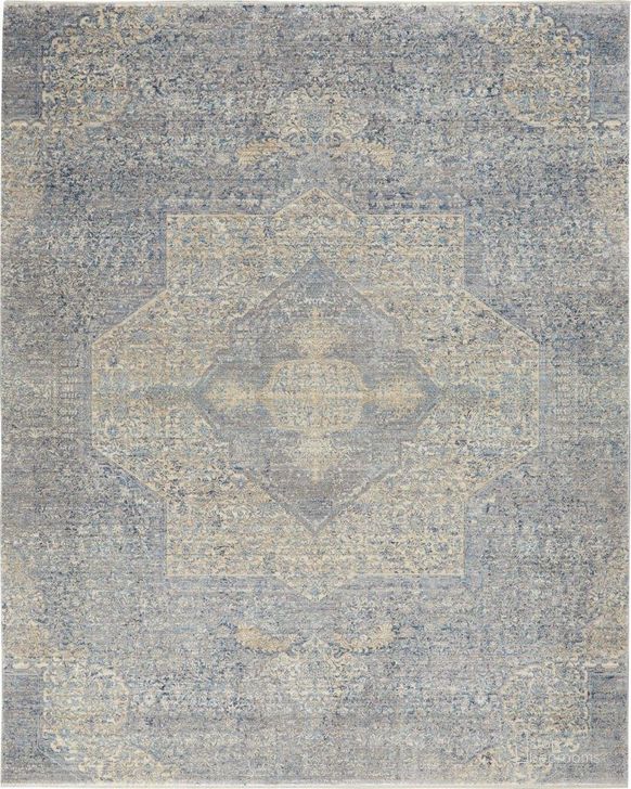 The appearance of Silken Weave Blue And Grey 10 X 13 Area Rug designed by Nourison in the modern / contemporary interior design. This blue and grey piece of furniture  was selected by 1StopBedrooms from Silken Weave Collection to add a touch of cosiness and style into your home. Sku: 99446752963. Product Type: Area Rugs. Material: Luxcelle. Image1