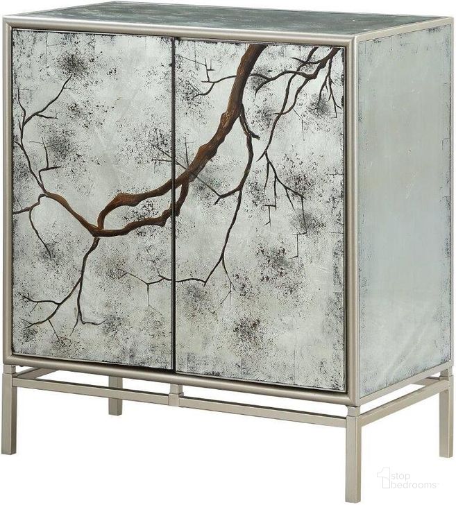 The appearance of Silvermist Winter Forest 2 Door Cabinet designed by Coast to Coast in the modern / contemporary interior design. This silver piece of furniture  was selected by 1StopBedrooms from Silvermist Collection to add a touch of cosiness and style into your home. Sku: 36635. Material: MDF. Product Type: Accent Chest. Image1
