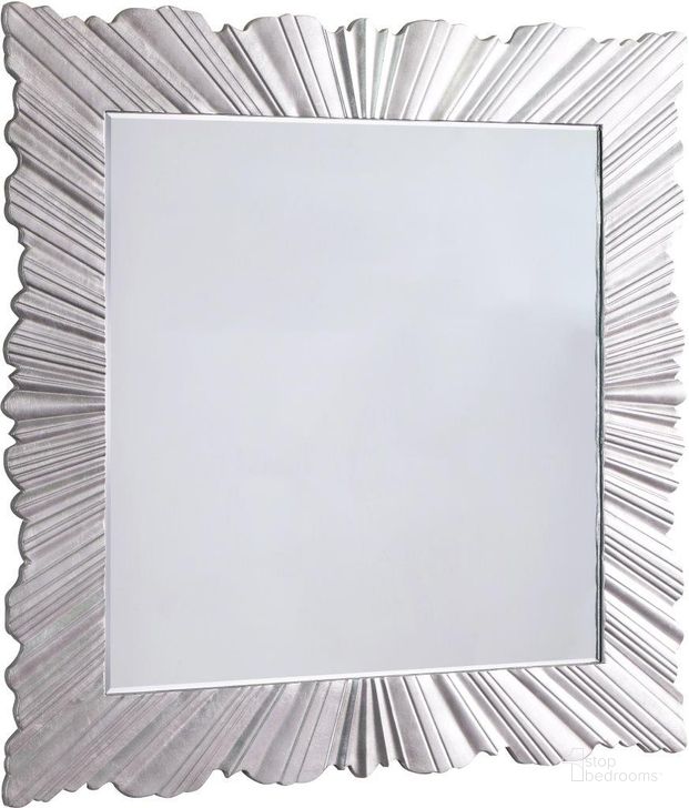 The appearance of Silverton Silver Leaf Mirror designed by Meridian in the modern / contemporary interior design. This silver leaf piece of furniture  was selected by 1StopBedrooms from Silverton Collection to add a touch of cosiness and style into your home. Sku: 448-M. Material: Wood. Product Type: Mirror. Image1
