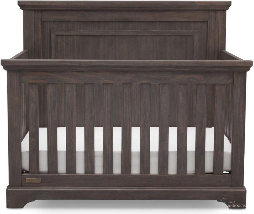 The appearance of Simmons Kids Paloma 4 In 1 Convertible Crib With Greenguard Gold Certified In Rustic Grey designed by Delta Children in the country / farmhouse interior design. This rustic gray piece of furniture  was selected by 1StopBedrooms from Paloma Collection to add a touch of cosiness and style into your home. Sku: 328150-084. Material: Wood. Product Type: Crib. Image1
