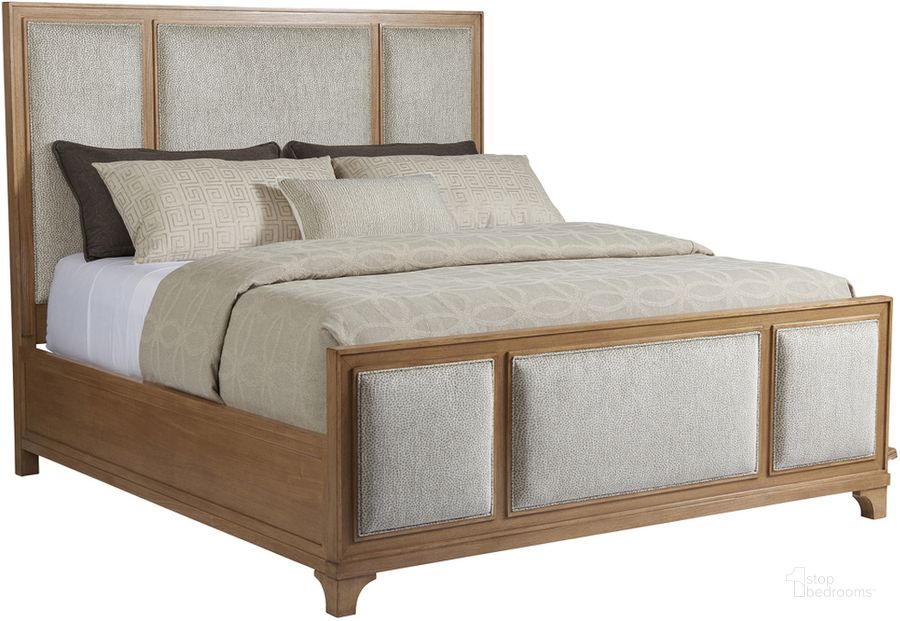 The appearance of Simoney Sandstone King Panel Bed designed by Off 5th Home in the traditional interior design. This sandstone piece of furniture  was selected by 1StopBedrooms from Simoney Collection to add a touch of cosiness and style into your home. Sku: 01-0920-134C-40. Bed Type: Panel Bed. Material: Wood. Product Type: Panel Bed. Bed Size: King.