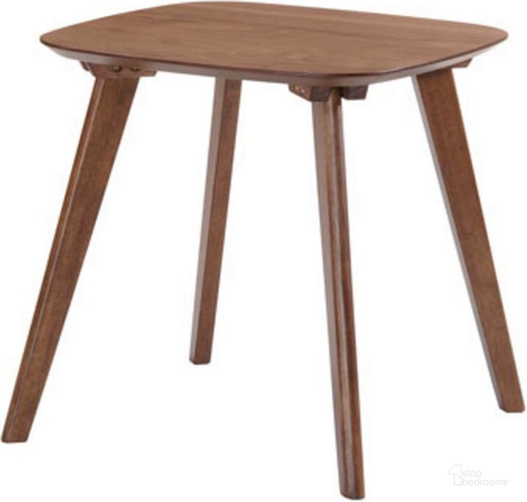 The appearance of Simplicity Walnut End Table designed by Emerald Home Furnishings in the transitional interior design. This brown piece of furniture  was selected by 1StopBedrooms from Simplicity Collection to add a touch of cosiness and style into your home. Sku: T550-1. Product Type: End Table. Material: Rubberwood. Image1