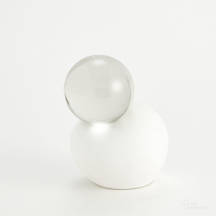The appearance of Single Meringue Large Sculpture With Sphere designed by Global Views in the modern / contemporary interior design. This white piece of furniture  was selected by 1StopBedrooms from Single Collection to add a touch of cosiness and style into your home. Sku: 5172. Product Type: Sculpture. Material: Crystal. Image1