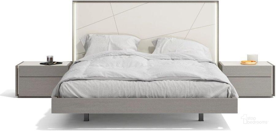 The appearance of Sintra King Bed in Grey designed by J&M in the modern / contemporary interior design. This grey/white piece of furniture  was selected by 1StopBedrooms from Sintra Collection to add a touch of cosiness and style into your home. Sku: 17554-K. Bed Type: Platform Bed. Product Type: Platform Bed. Bed Size: King. Image1
