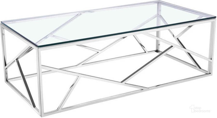 The appearance of Siren Silver Coffee Table designed by Uptown Club in the modern / contemporary interior design. This silver piece of furniture  was selected by 1StopBedrooms from Siren Collection to add a touch of cosiness and style into your home. Sku: GM1083. Product Type: Coffee Table. Material: Stainless Steel. Image1