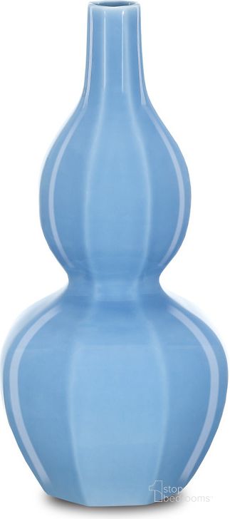 The appearance of Sky Blue Octagonal Double Gourd Vase designed by Currey & Company in the modern / contemporary interior design. This blue piece of furniture  was selected by 1StopBedrooms from Sky Blue Collection to add a touch of cosiness and style into your home. Sku: 1200-0609. Material: Porcelain. Product Type: Vase. Image1