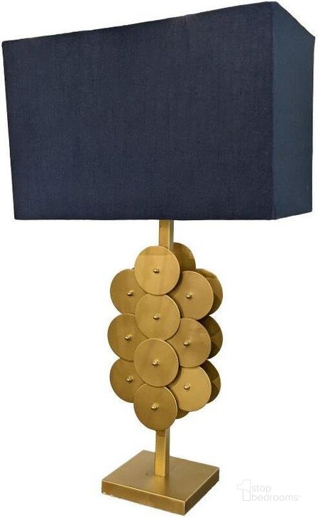 The appearance of Skye Brass Brass Disc Lamp designed by LH Imports in the modern / contemporary interior design. This brass piece of furniture  was selected by 1StopBedrooms from Skye Collection to add a touch of cosiness and style into your home. Sku: SKY012. Product Type: Lamp. Material: Iron. Image1