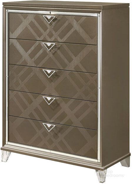 The appearance of Skylar Chest designed by ACME in the modern / contemporary interior design. This champagne piece of furniture  was selected by 1StopBedrooms from Skylar Collection to add a touch of cosiness and style into your home. Sku: 25326. Material: Wood. Product Type: Chest. Image1