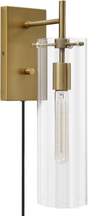 The appearance of Skylark Brass Wall Sconce EEI-5650-CLR-SBR designed by Modway in the modern / contemporary interior design. This brass piece of furniture  was selected by 1StopBedrooms from Skylark Collection to add a touch of cosiness and style into your home. Sku: EEI-5650-CLR-SBR. Product Type: Wall Sconce. Material: Iron. Image1