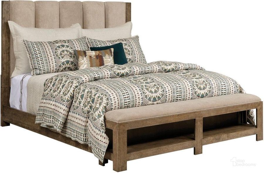 The appearance of Skyline Meadowood Queen Upholstered Bed designed by American Drew in the  interior design. This medium stain piece of furniture  was selected by 1StopBedrooms from Skyline Collection to add a touch of cosiness and style into your home. Sku: 010-333R. Bed Type: Panel Bed. Material: Wood. Product Type: Panel Bed. Bed Size: Queen. Image1