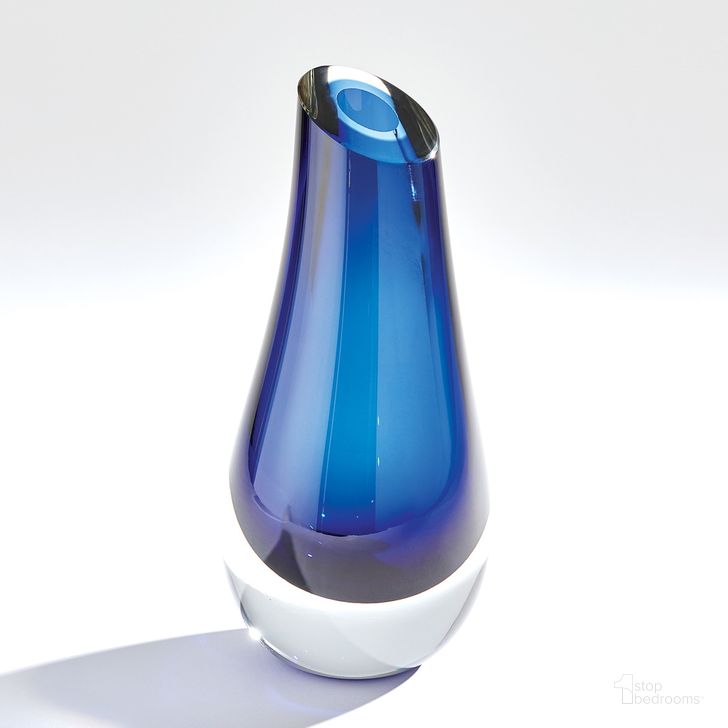 The appearance of Slant Large Vase In Blue designed by Global Views in the modern / contemporary interior design. This blue piece of furniture  was selected by 1StopBedrooms from Slant Collection to add a touch of cosiness and style into your home. Sku: 7.30219. Material: Glass. Product Type: Vase. Image1