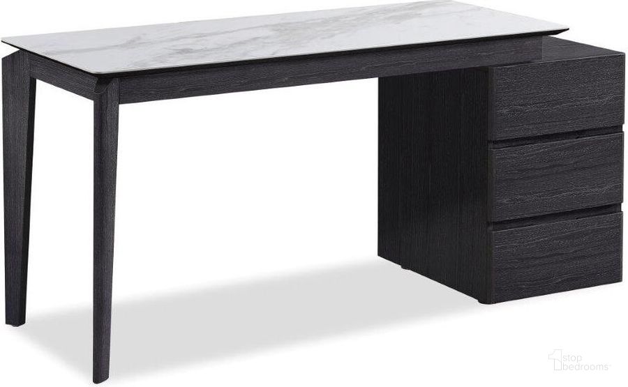 The appearance of Slate Modern Desk designed by J&M in the modern / contemporary interior design. This walnut and black piece of furniture  was selected by 1StopBedrooms from Slate Collection to add a touch of cosiness and style into your home. Sku: 17897. Material: Marble. Product Type: Desk.