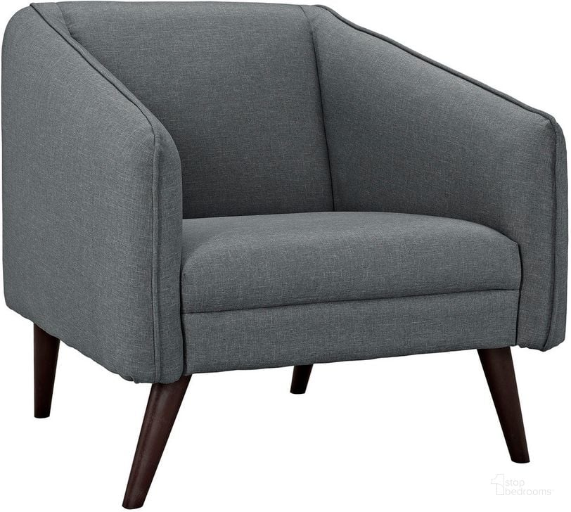 The appearance of Slide Upholstered Fabric Armchair In Gray designed by Modway in the modern / contemporary interior design. This gray piece of furniture  was selected by 1StopBedrooms from Slide Collection to add a touch of cosiness and style into your home. Sku: EEI-2132-GRY. Product Type: Living Room Chair. Material: Foam. Image1