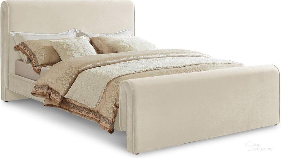 The appearance of Sloan Cream Velvet Full Bed designed by Meridian in the modern / contemporary interior design. This cream velvet piece of furniture  was selected by 1StopBedrooms from Sloan Collection to add a touch of cosiness and style into your home. Sku: SloanCream-F-1;SloanCream-F-2;SloanCream-F-3. Bed Type: Platform Bed. Product Type: Platform Bed. Bed Size: Full. Material: Velvet. Image1